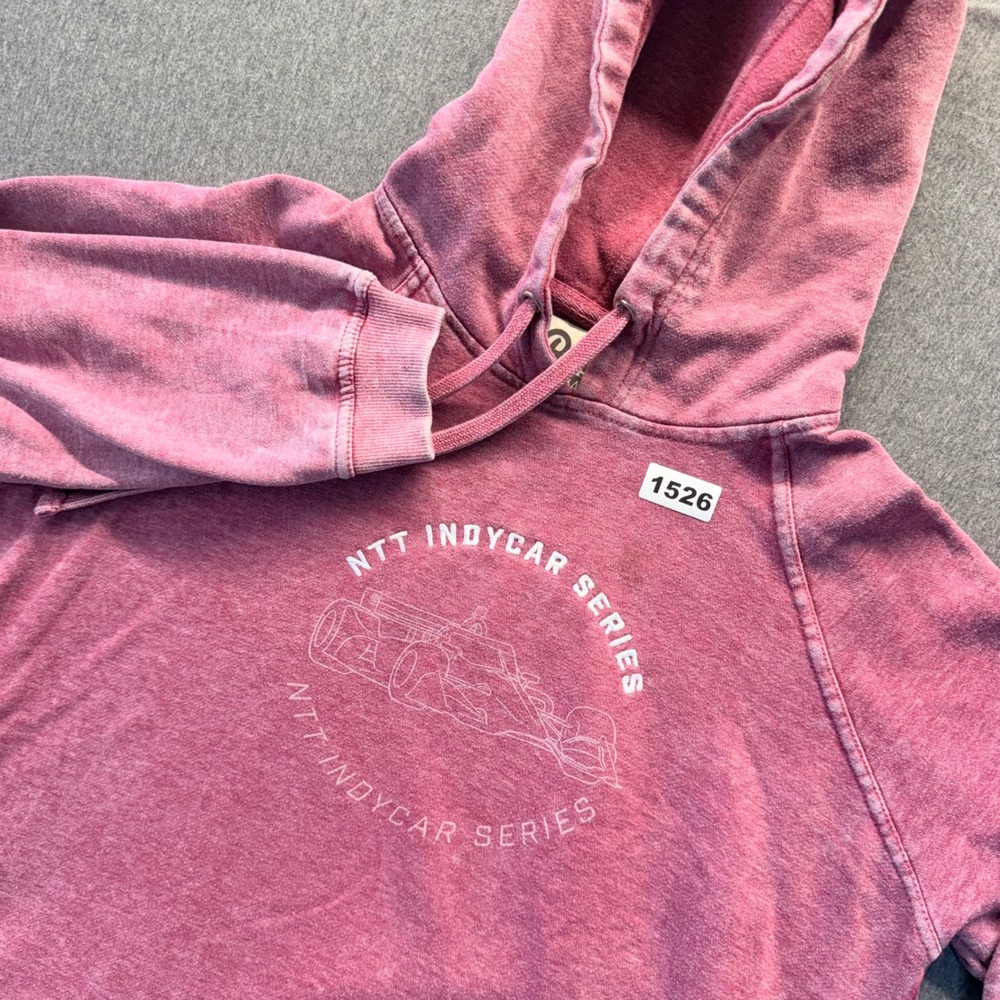Blue 84 NTT IndyCar Series Pink Mineral Wash Raglan Hoodie Large